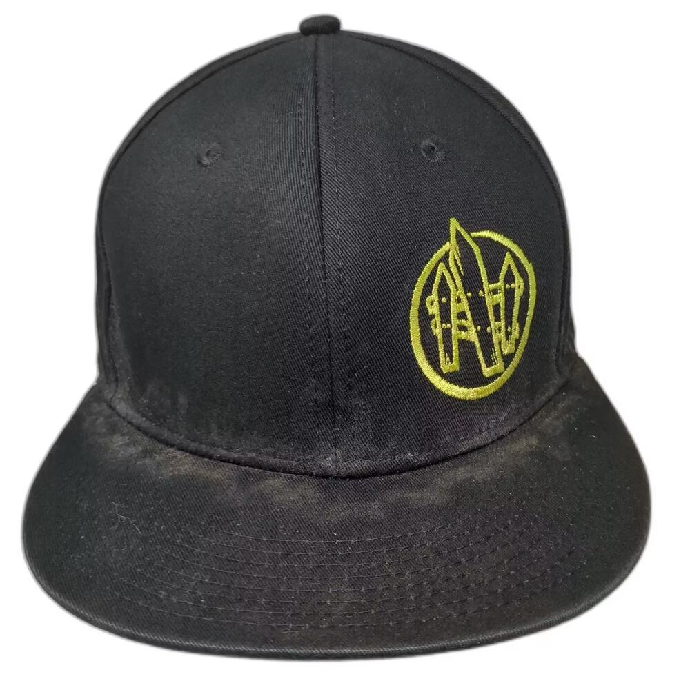 Big Accessories Snapback Black Hat One Size Adjustable Embroidered Logo Cotton